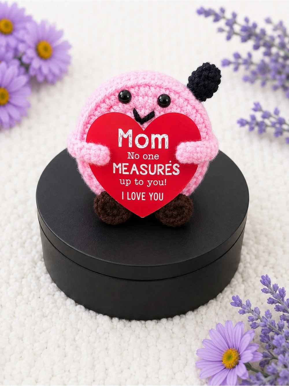Crochet Covered Measuring Tape - Pink Heart Mom Design NEW - Picture 3 of 4